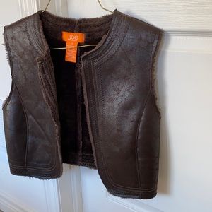 Faux leather vest